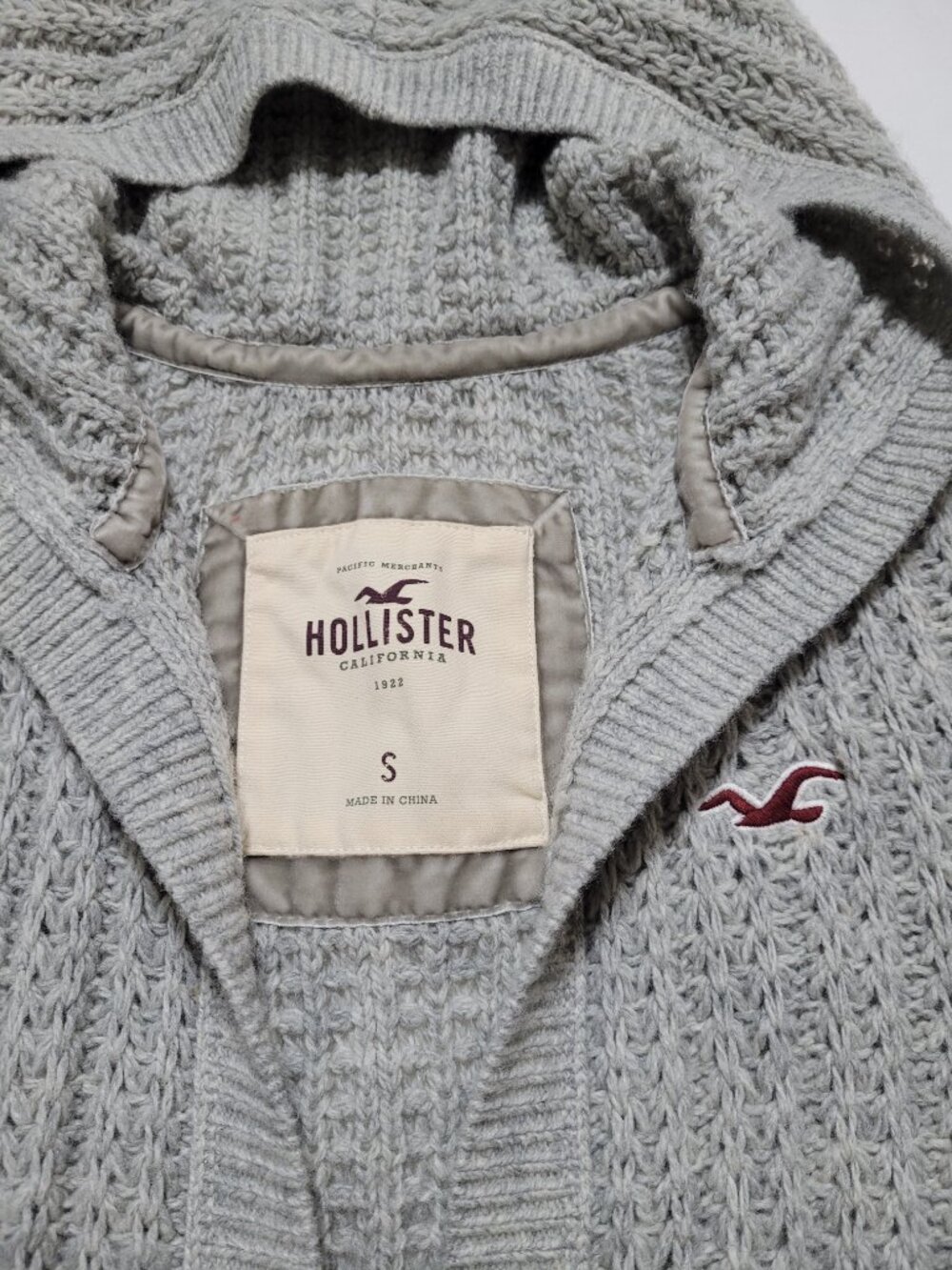 Hollister Vintage Y2K Wool Blend Babydoll Cardigan Hooded Sweater Top 2000s Sz S - Picture 4 of 10
